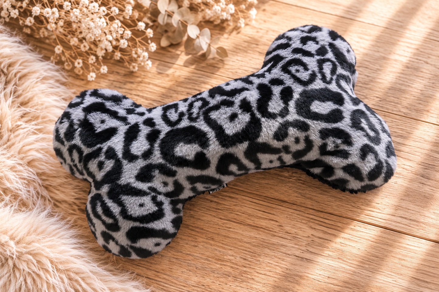 Kuschelkollektion Wellnessfleece Leo grau / schwarz