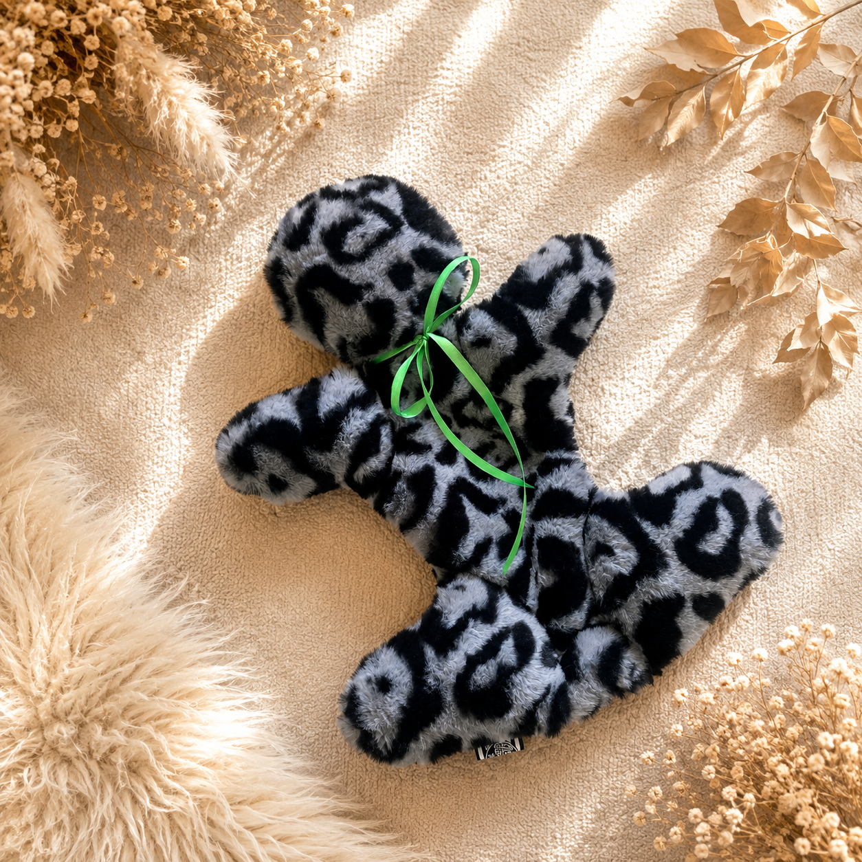 Kuschelkollektion Wellnessfleece Leo grau / schwarz