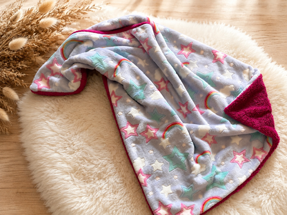 Kuschelkollektion Wellnessfleece Sterne & Regenbogen