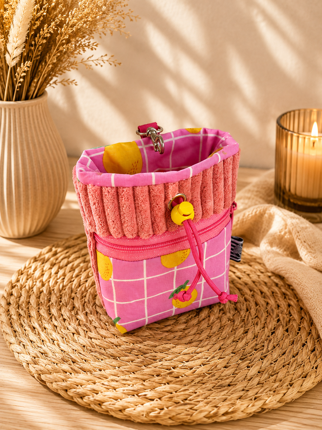 Sofortkauf | Futterbeutel Zitronen rosa
