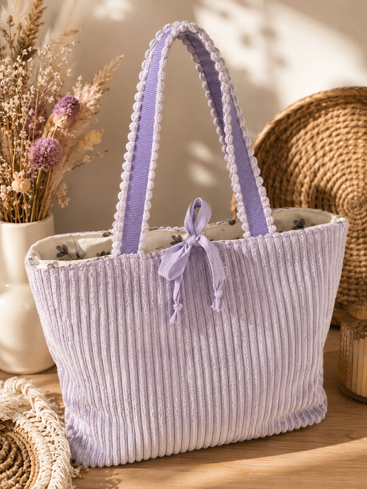 Sofortkauf || Shopper Flieder (innen: Blumenranke)
