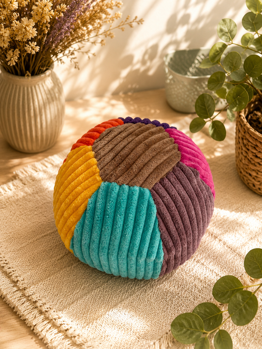 großer Ball aus Cord bunt