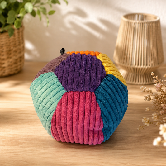 großer Ball aus Cord gelb / orange / lila / türkis / dunkles pink / petrol / mauve