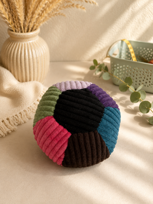 großer Ball aus Cord flieder / lila / schwarz / braun / pink / grün / dunkles petrol