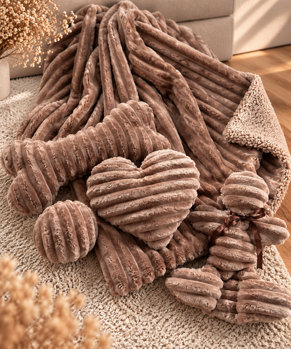 Kuschelkollektion Wellnessfleece braun mit beige