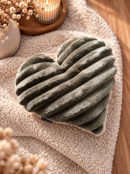 Kuschelkollektion Wellnessfleece oliv mit beige