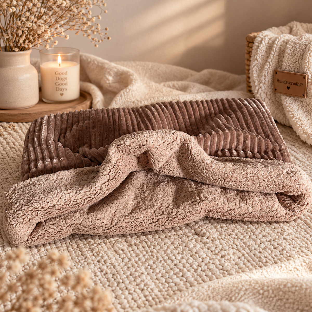 Kuschelsack braun mit hellbraun 70 x 100 cm