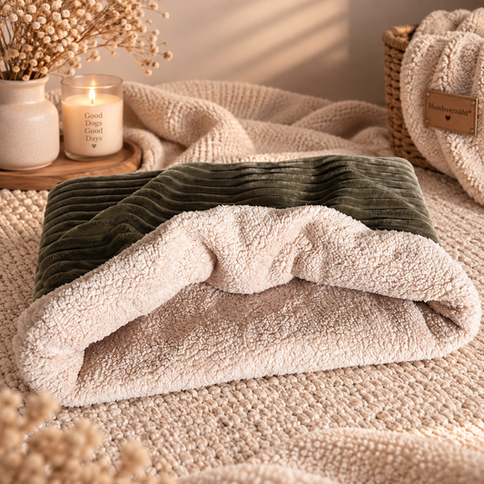 Kuschelsack oliv mit beige 60 x 80 cm