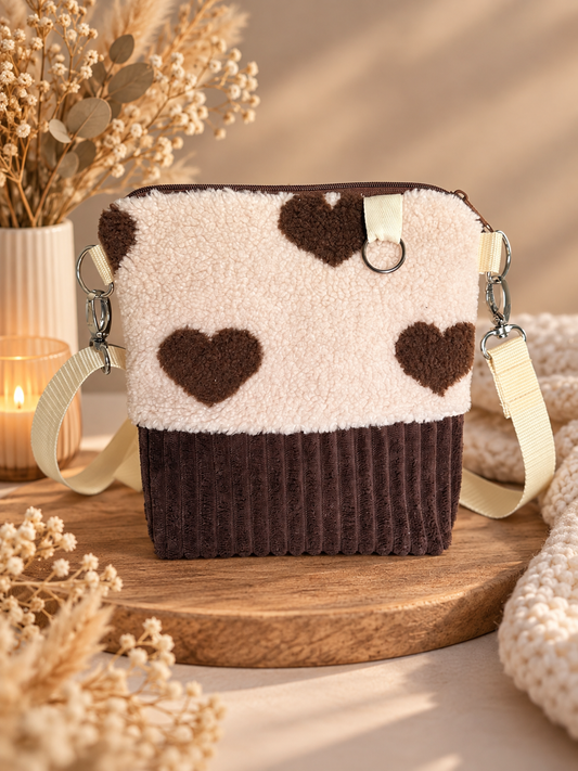 Gassitasche Walk & Go Teddy Herzchen braun