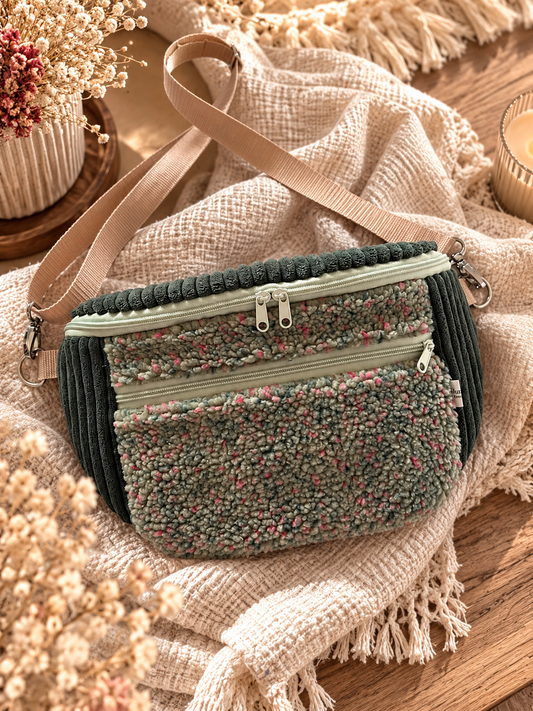 Bauchtasche Teddy Grün meliert