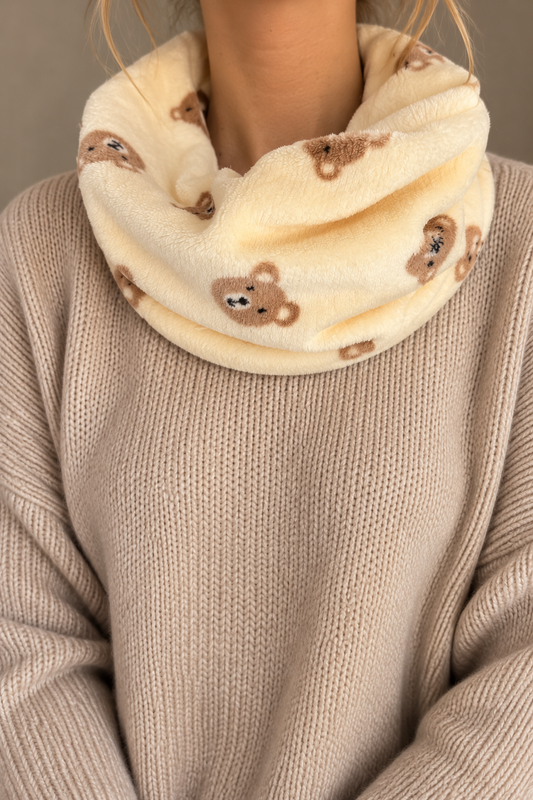 Halssocke Bärchenköpfe beige