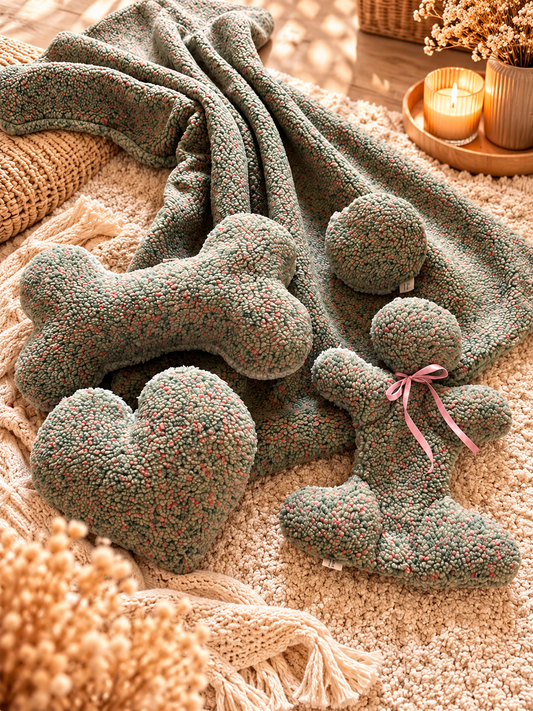 Kuschelkollektion Teddystoff Grün Meliert