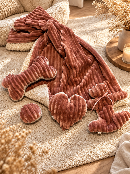 Kuschelkollektion Wellnessfleece Rosenholz mit Beige