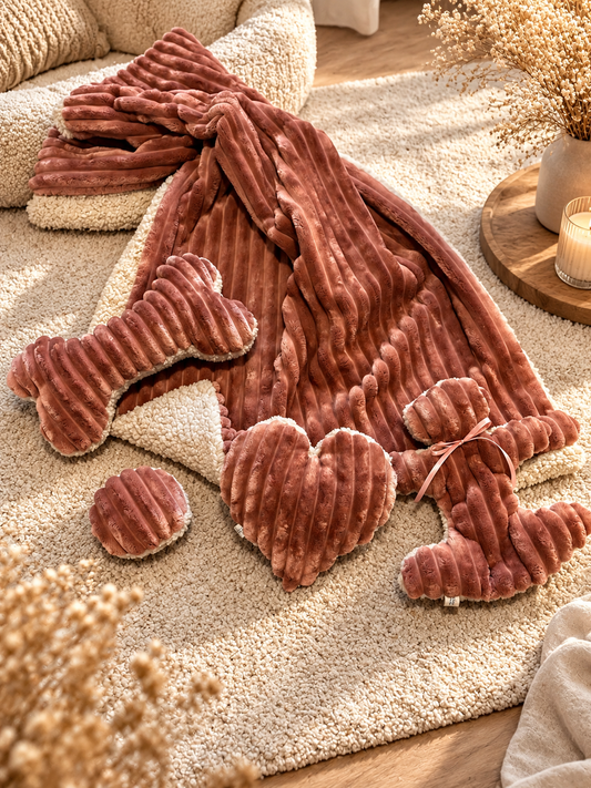 Kuschelkollektion Wellnessfleece Rosenholz mit Beige