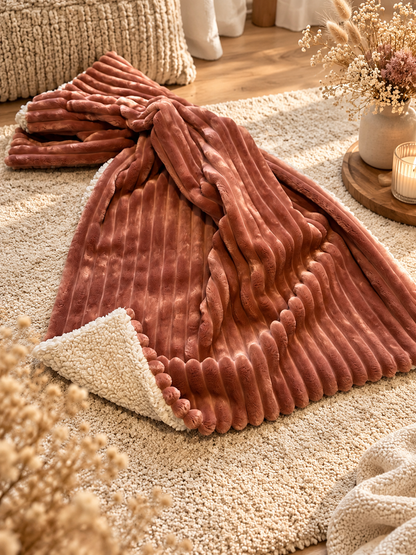 Kuschelkollektion Wellnessfleece Rosenholz mit Beige