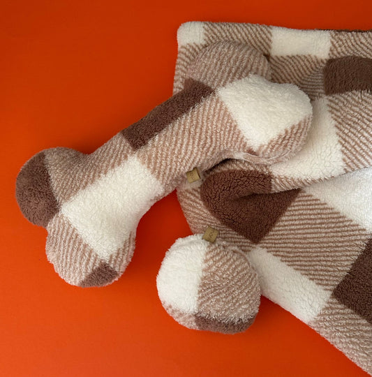Fertig für dich: Kuschelkollektion kariert beige - sofort verfügbar!